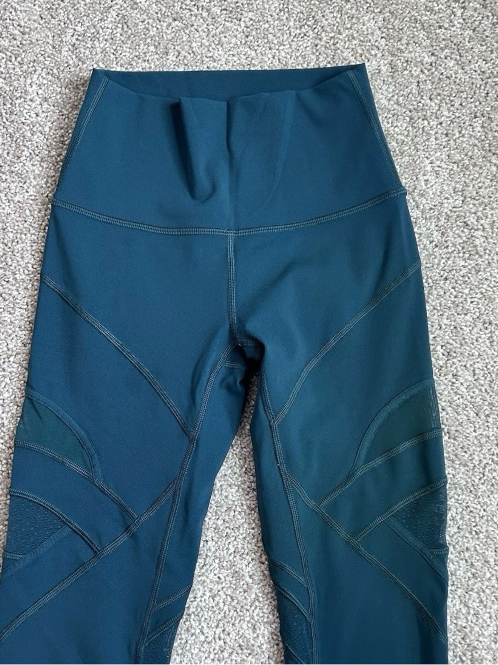 Women’s Lululemon Wunder Under High-Rise Tight Mesh 28" Royal Emerald Size 2 - Picture 9 of 15
